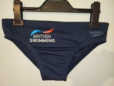 Mens Speedo GB 30 British Swimming Navy Blue Endurance+ Swim Briefs Trunks