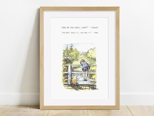 Winnie the Pooh Quote Print, How do you spell love, A4, Wall Art Picture Gift