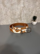 Vintage Stussy brown cow Leather Belt Spiked Bulldog Tattoo Y2K 90ss carhartt