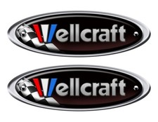 Two Wellcraft Boat Remastered Oval Stickers for Restoration Project