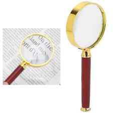 10X Handheld Magnifying Glass Reading Magnifier With Wooden Handle FST