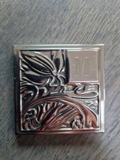 Vintage Art Nouveau Style Folding Silver Metal Mirror "M " initial