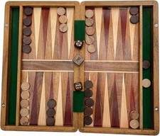 Wooden Inlaid Backgammon Set 36cm x 30cm | Classic Strategy Board Game | Includ