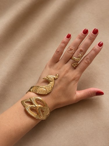 Piece gold plated peacock - -,