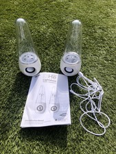 USB He Lightshow Illuminated Multi-coloured LED Water Speakers Twin Pack