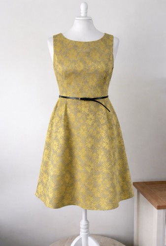 Bnwt yellow grey - grey, jaquard