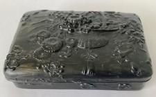 ANTIQUE PEWTER LIDDED HINGED