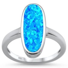 Blue Opal Oval .925 Sterling