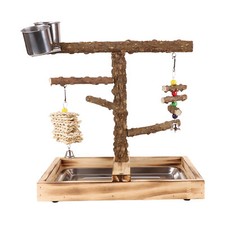 Bird Perch Stand, Natural Wood