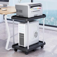 Adjustable Mobile CPU Stand Ventilated Computer Tower Stand 6 Caster Wheels Hold