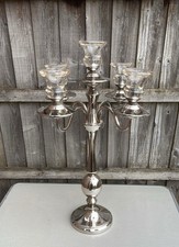 5-Arm Chrome Candelabra Glass