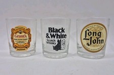 3x Retro Whisky Shot Glasses