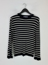 Zara Black White Stripe Crew