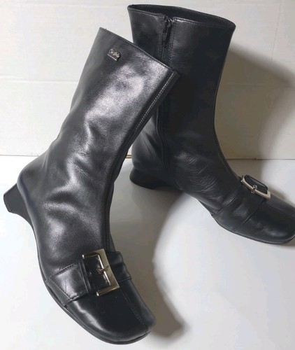 Vintage 90s y2k black leather - y2k,