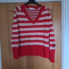 Ladies Next Red Cream Striped