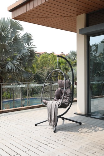 Egg chair with stand outdoor - with,