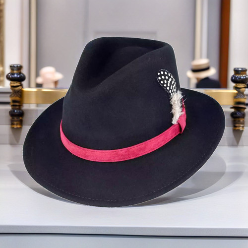 Crushable wool felt fedora hat - felt,