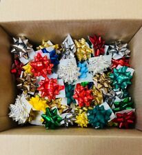 100 Assorted colours self adhesive gift bows. Christmas Wrapping, Birthday.