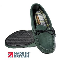 Mens Moccasin Slippers Green
