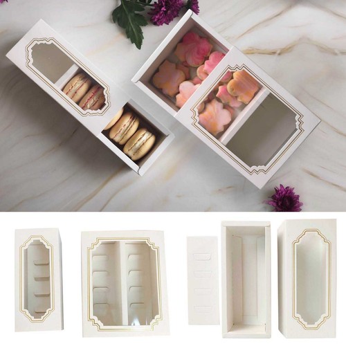 Premium white windowed macaron - premium,