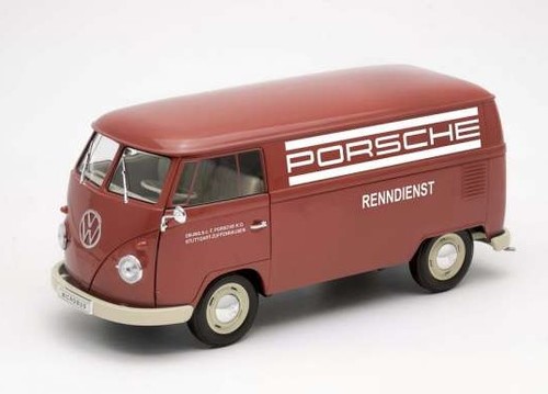 Welly red van porsche - red,