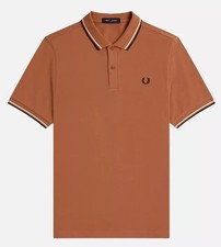 FRED PERRY TWIN TIPPED POLO SHIRT M3600 P03 COURT CLAY NEW WITH TAGS SALE