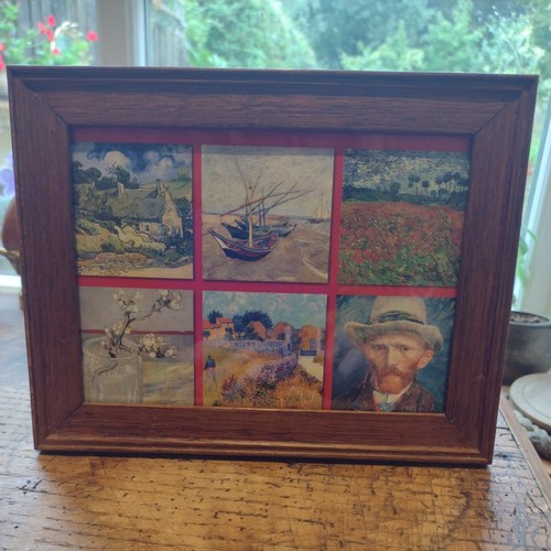 Vintage old wood oak picture - wood,