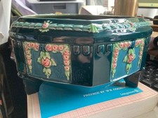 Eichwald Secessionist Art Nouveau Majolica Green Bowl Late Victorian?