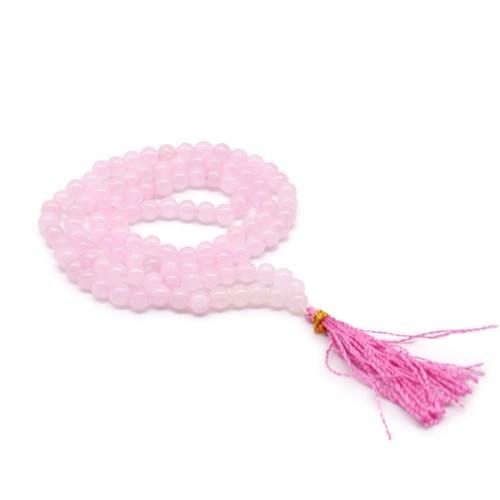 108 bead rose quartz mala - bead,