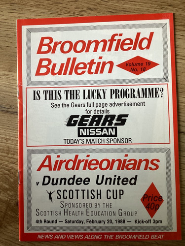 Airdrieonians dundee united - airdrieonians, v