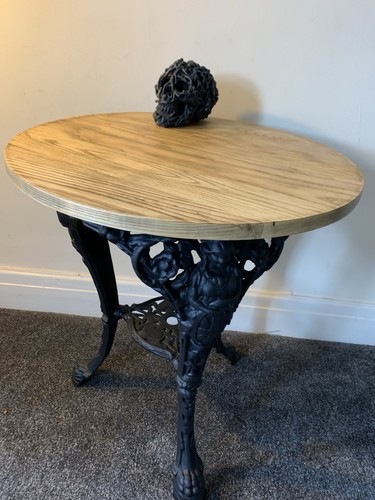Round wood top side table - round,