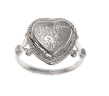 Heart Locket Ring Sterling