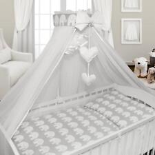 Baby Cot Bedding Set 9pc Fit Cot 120x60cm Elephants Grey