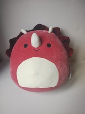 Large Squishmallows Tristan The Red Triceratops 12" RARE