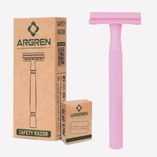 Double Edge Safety Razor , Reusable stainless steel Razor, 10 cartridges include