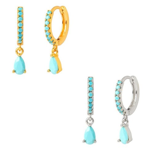 Dangle earrings huggie crystal - huggie,