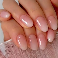 Ombre French False Nails Short