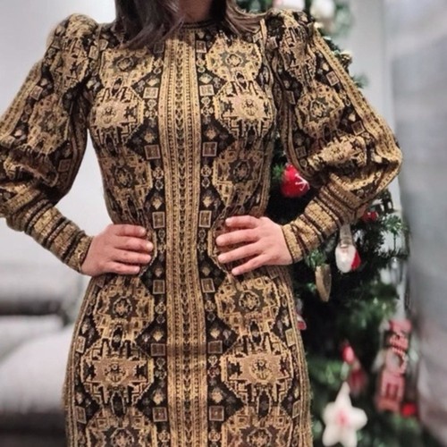 Zara jacquard gold metallic - jacquard,