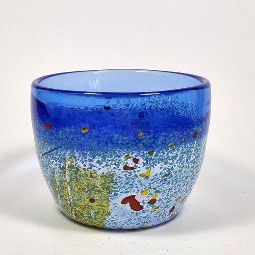 Vintage glass bowl - vintage, blue