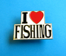 I Love fishing pin Badge