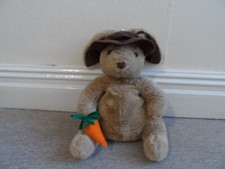 Vintage Plush Rabbit with Hat & Carrot Hot Water Bottle Cover