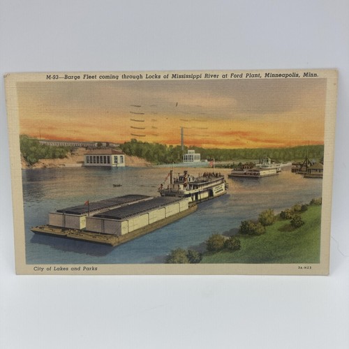 Postcard barge fleet coming - barge,