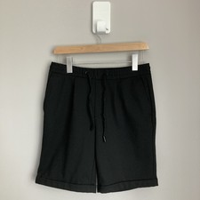 Zara Mens Shorts Black Small W30 Elastic Drawstring Waist Smart Casual