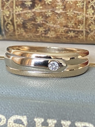 Gents 9ct gold diamond grid - gold,