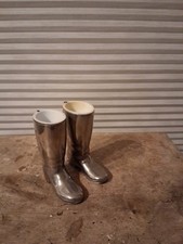 Vintage Grenadier England Silver Plated Riding Boots, Whiskey measures  1980s