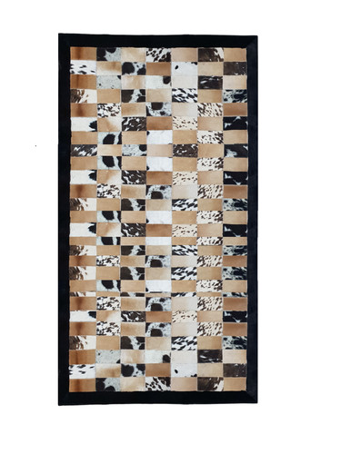 Handmade cowhide patchwork rug - cowhide,