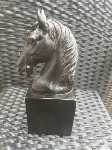 Vintage black horse - head, bust