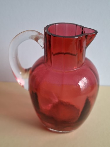 Vintage small cranberry glass - small,