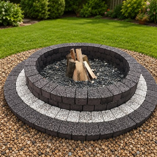 140 stone fire pit granite - stone,