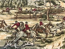 Ralph Lauren New Leighton Hunt Equestrian Fabric, BTY, Olive, Fox Hunt